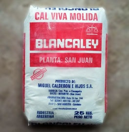 bolsa de cal viva blancaley